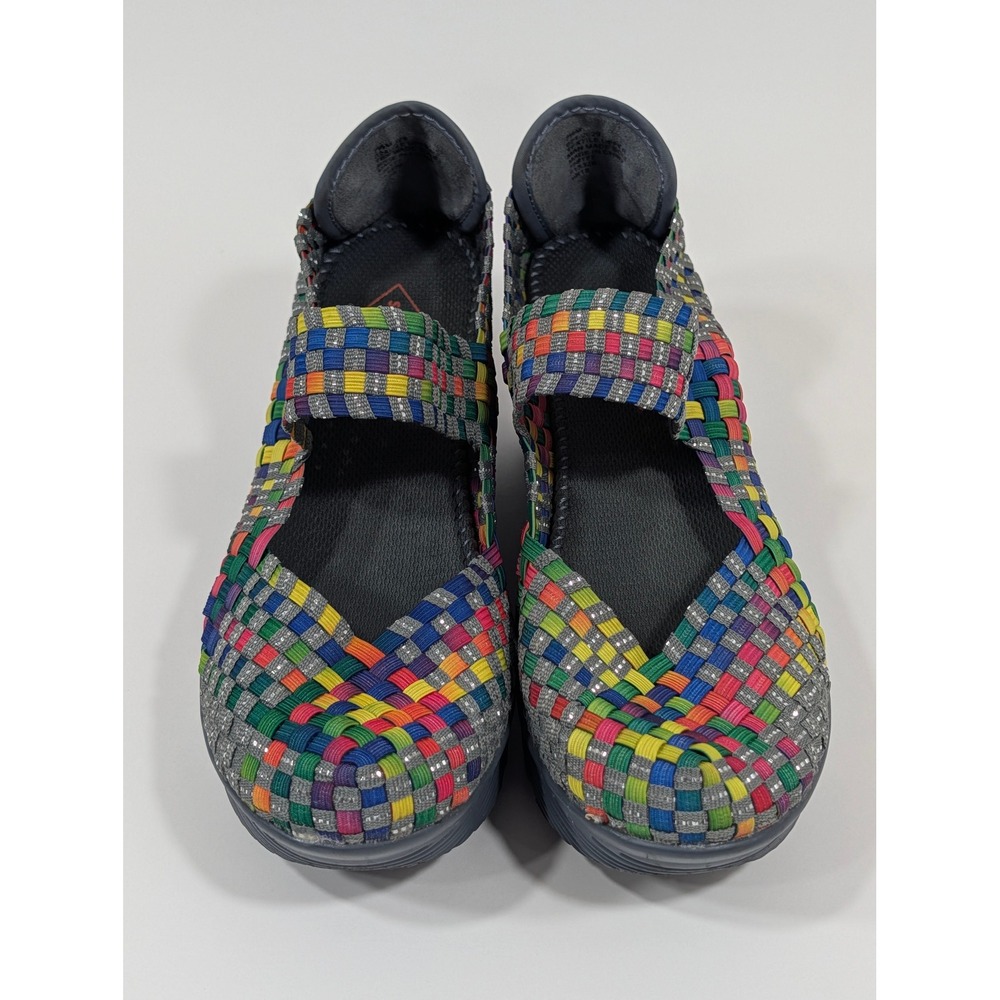 St. Johns Bay "Karma" Rainbow Woven Mary Jane Wedge 7.5 M Platform Shoes